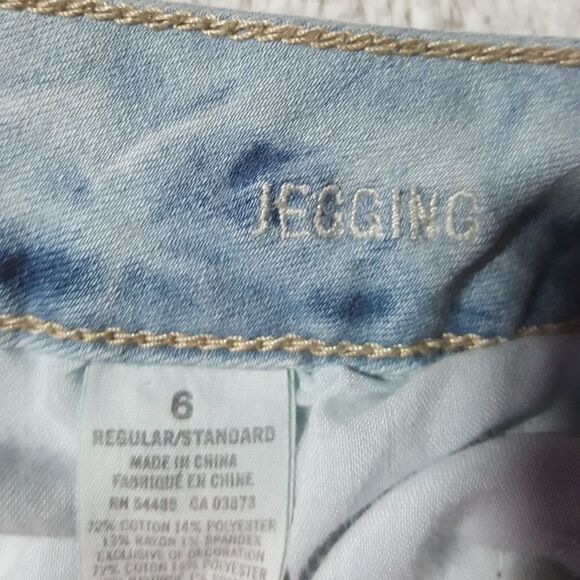 American Eagle Jegging Blotchy Bleached Jeans Womens Size 6 - Picture 4 of 5